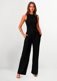 PRETTYGARDEN Women's Summer 2 Piece Loungewear Set Cropped Tank Top Wide Leg Sweatpants Tracksuit Casual Outfits