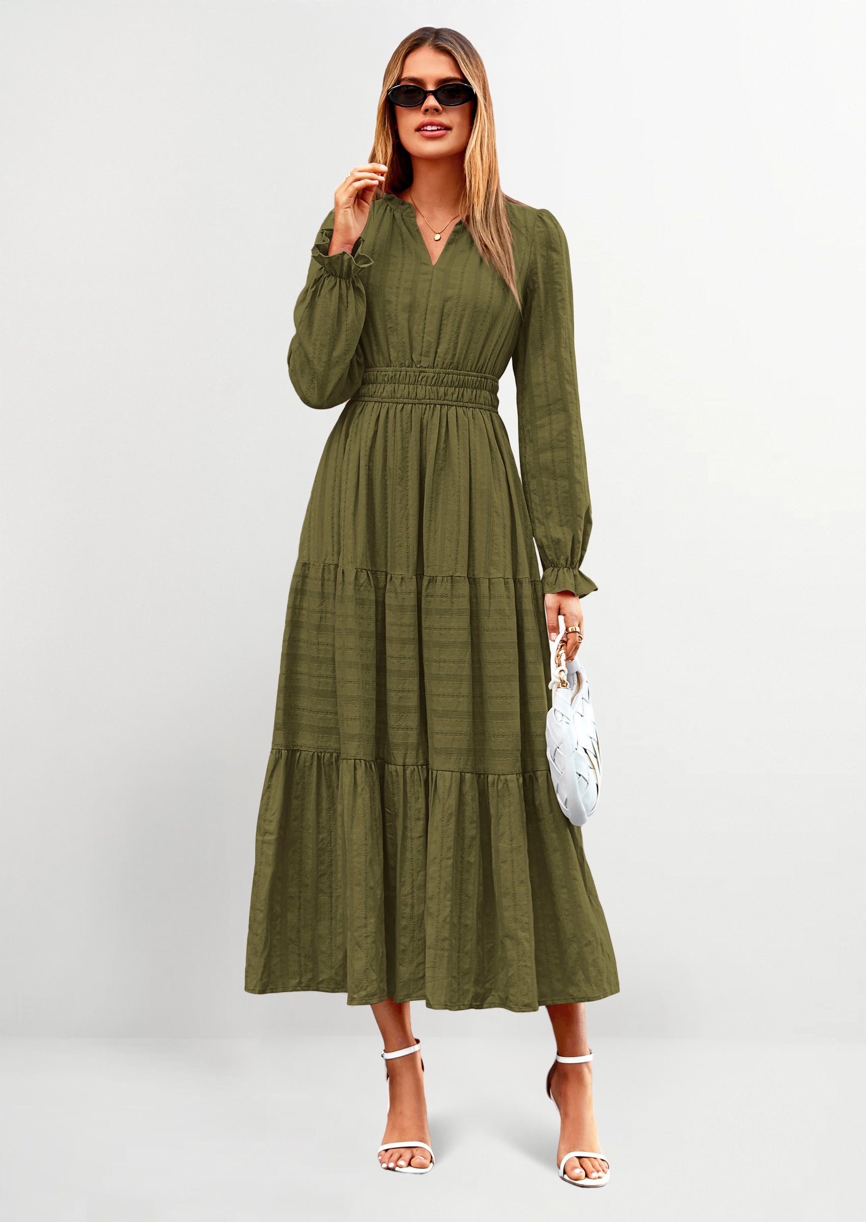 PRETTYGARDEN Women's Fall Wedding Guest Dresses Long Sleeve V Neck Flo PRETTYGARDEN Women's Fall Wedding Guest Dresses Long Sleeve V Neck Flo