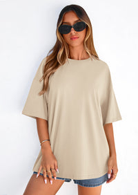 PRETTYGARDEN Women's Spring Going Out Tops Casual Short Sleeve Crewneck Loose Fit Basic Cute Tee Shirts Summer Outfits PRETTYGARDEN