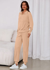 PRETTYGARDEN Women's Fall 2 Piece Lounge Sets Zip Up Sweatshirt Jogger Pants Sweat Track Suits Travel Outfit Winter Clothing