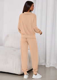 PRETTYGARDEN Women's Fall 2 Piece Lounge Sets Zip Up Sweatshirt Jogger Pants Sweat Track Suits Travel Outfit Winter Clothing