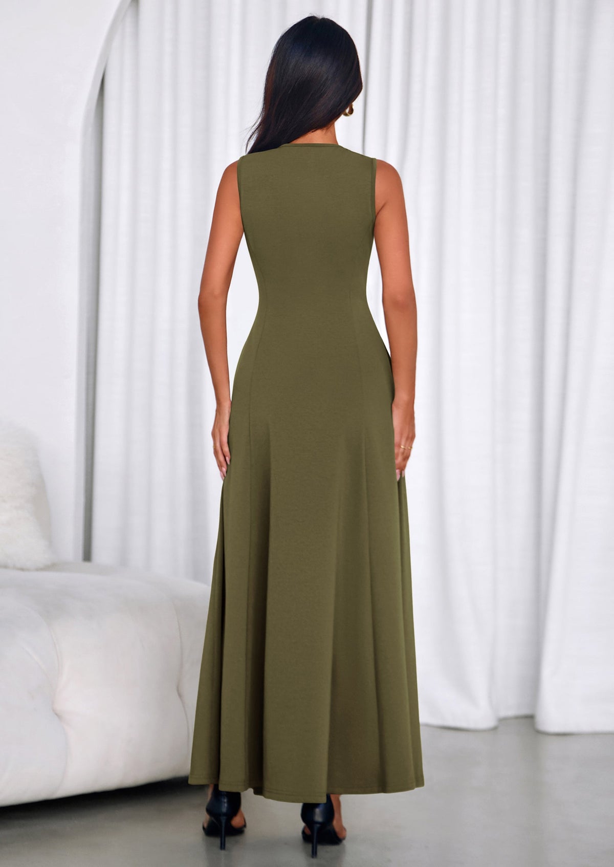 PRETTYGARDEN Women's Summer Tank Maxi Dress Spring Sleeveless Swing A Line Long Flowy Elegant Cocktail Dresses Pockets PRETTYGARDEN