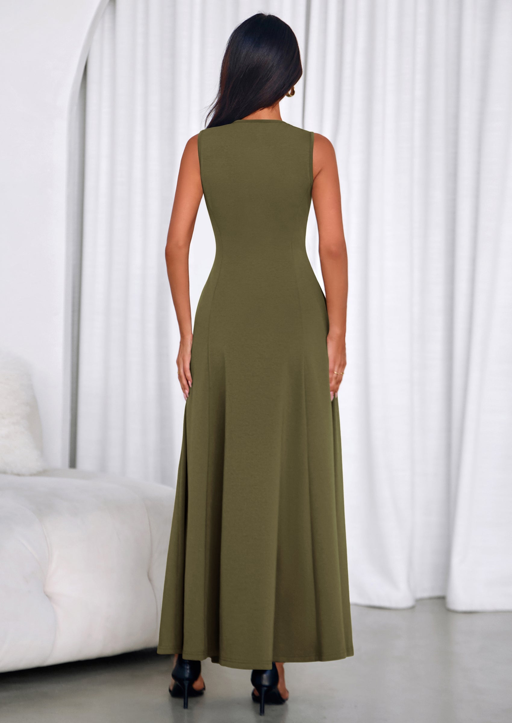 PRETTYGARDEN Women's Summer Tank Maxi Dress Spring Sleeveless Swing A Line Long Flowy Elegant Cocktail Dresses Pockets PRETTYGARDEN