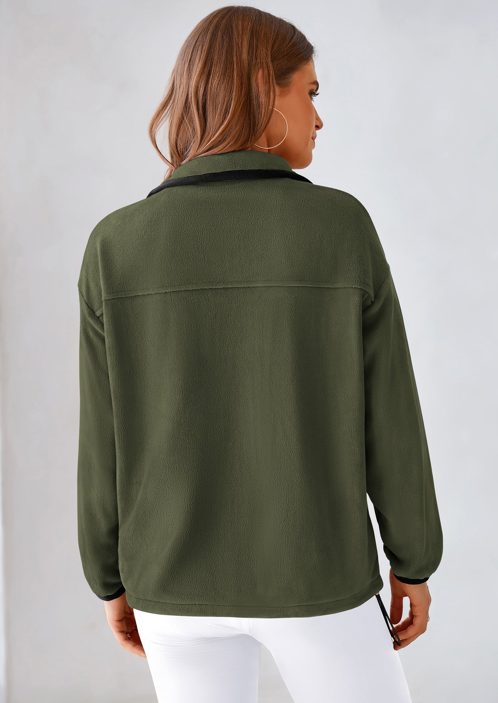 BTFBM Women's Fleece Jackets Fall Winter Clothes 2025 Stand Collar Outwear Jacket Zip Up Casual Fuzzy Coats Pockets PRETTYGARDEN