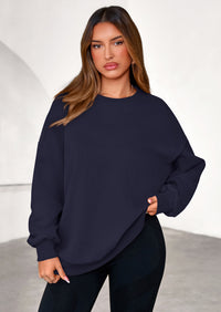 PRETTYGARDEN Sweatshirts for Women Oversized Crewneck Fleece Pullover Long Sleeve Tops Comfy Fall Winter Fashion Outfits