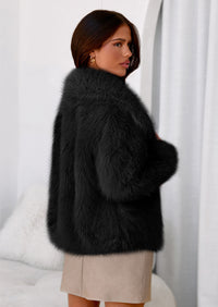 PRETTYGARDEN Womens Winter Coats Trendy Long Sleeve Furry Faux Fur Jackets Button Lapel Warm Fall Outwear with Pockets