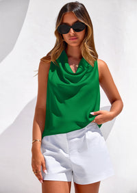 PRETTYGARDEN Women's Tie Halter Going Out Tops Summer Cowl Neck Vest Backless Sleeveless Tank Top Party Date Outfits PRETTYGARDEN