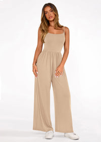 PRETTYGARDEN Summer Jumpsuits for Women Casual Wide Leg Date Night Rompers Sleeveless Beach Vacation One Piece Outfits PRETTYGARDEN