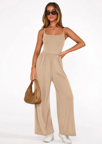 PRETTYGARDEN Summer Jumpsuits for Women Casual Wide Leg Date Night Rompers Sleeveless Beach Vacation One Piece Outfits PRETTYGARDEN