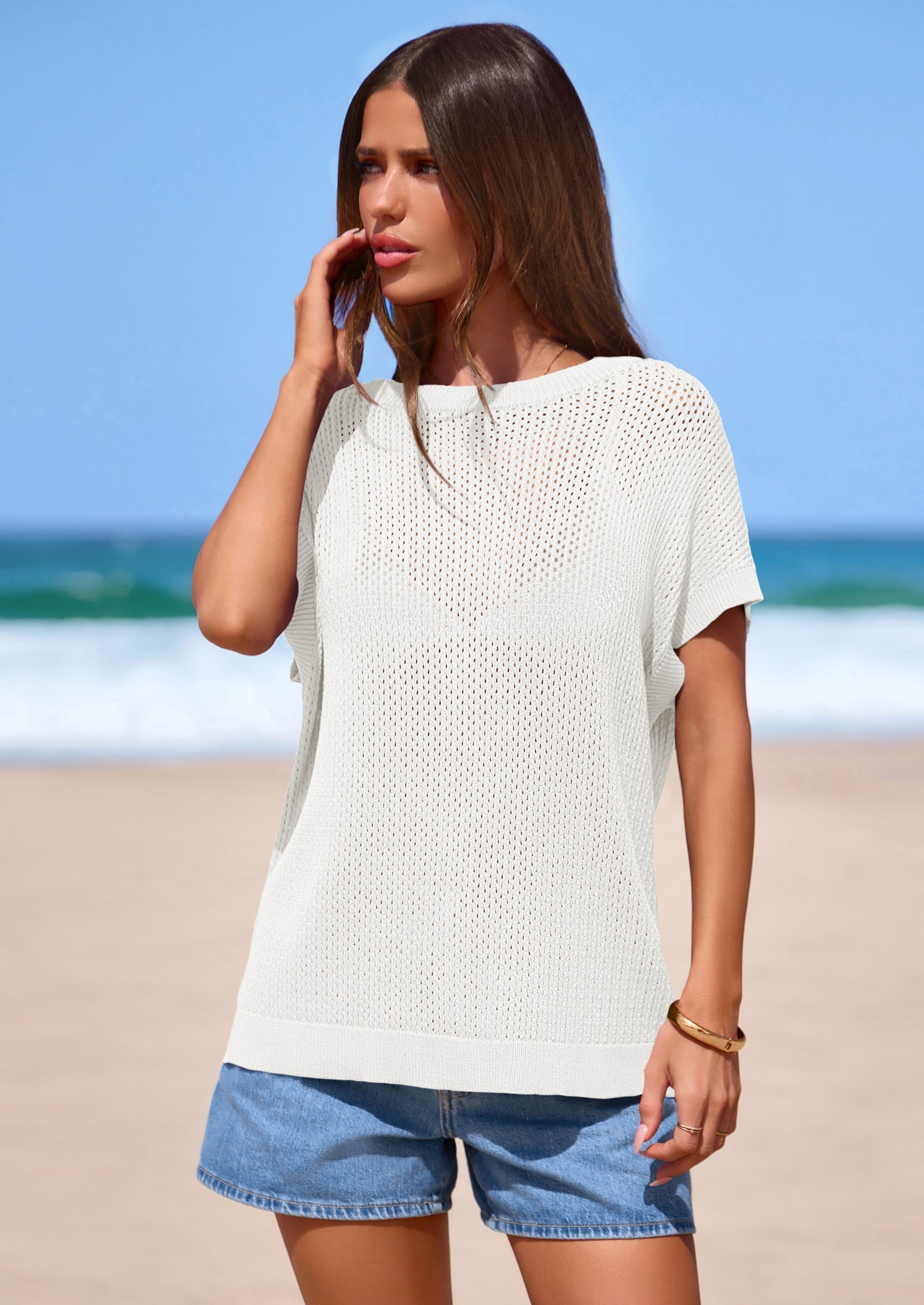 PRETTYGARDEN Women Spring Sweater Vest Business Casual Tank Top Lightweight Cap Sleeve Knit Shirts Trendy Summer Outfits PRETTYGARDEN