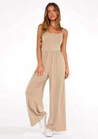 PRETTYGARDEN Summer Jumpsuits for Women Casual Wide Leg Date Night Rompers Sleeveless Beach Vacation One Piece Outfits PRETTYGARDEN