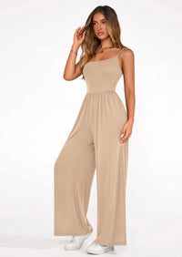 PRETTYGARDEN Summer Jumpsuits for Women Casual Wide Leg Date Night Rompers Sleeveless Beach Vacation One Piece Outfits PRETTYGARDEN