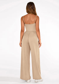 PRETTYGARDEN Summer Jumpsuits for Women Casual Wide Leg Date Night Rompers Sleeveless Beach Vacation One Piece Outfits PRETTYGARDEN