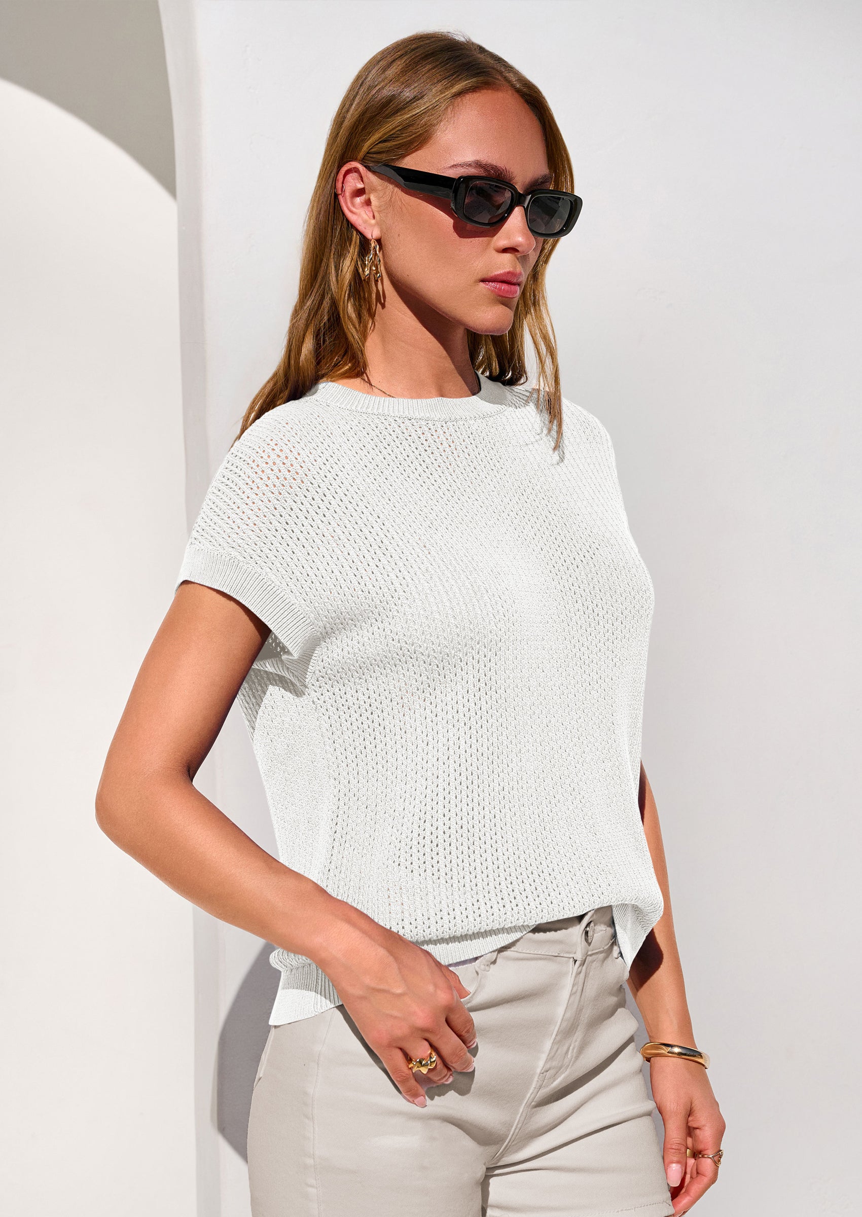 PRETTYGARDEN Women Spring Sweater Vest Business Casual Tank Top Lightweight Cap Sleeve Knit Shirts Trendy Summer Outfits PRETTYGARDEN