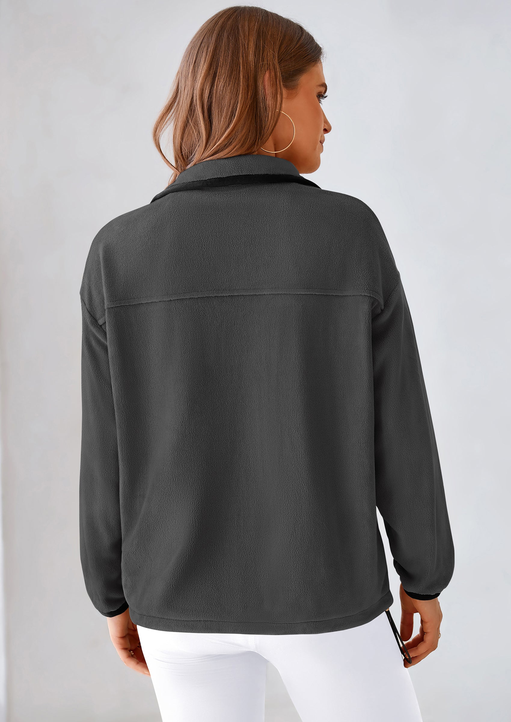 BTFBM Women's Fleece Jackets Fall Winter Clothes 2025 Stand Collar Outwear Jacket Zip Up Casual Fuzzy Coats Pockets PRETTYGARDEN