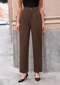 PRETTYGARDEN Womens Dress Pants Summer Work Clothes Tapered High Waisted Trousers Slacks Pockets Business Casual Outfits