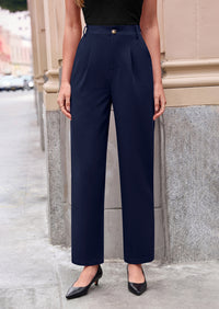 PRETTYGARDEN Womens Dress Pants Summer Work Clothes Tapered High Waisted Trousers Slacks Pockets Business Casual Outfits