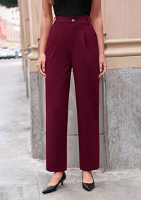PRETTYGARDEN Womens Dress Pants Summer Work Clothes Tapered High Waisted Trousers Slacks Pockets Business Casual Outfits