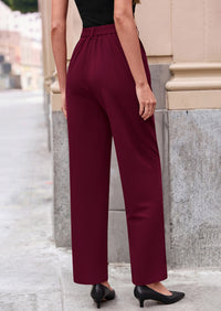 PRETTYGARDEN Womens Dress Pants Summer Work Clothes Tapered High Waisted Trousers Slacks Pockets Business Casual Outfits