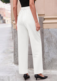PRETTYGARDEN Womens Dress Pants Summer Work Clothes Tapered High Waisted Trousers Slacks Pockets Business Casual Outfits
