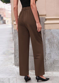PRETTYGARDEN Womens Dress Pants Summer Work Clothes Tapered High Waisted Trousers Slacks Pockets Business Casual Outfits