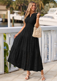 PRETTYGARDEN Womens Boho Maxi Dresses Summer Floral Lace Eyelet V Neck Spring Wedding Guest Dress Beach Vacation Clothes PRETTYGARDEN