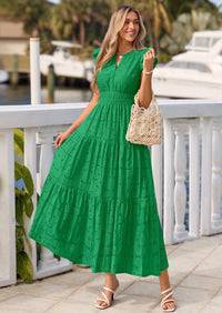 PRETTYGARDEN Womens Boho Maxi Dresses Summer Floral Lace Eyelet V Neck Spring Wedding Guest Dress Beach Vacation Clothes PRETTYGARDEN