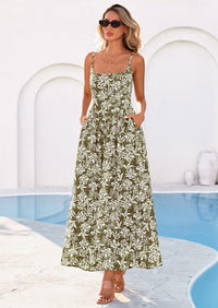 PRETTYGARDEN Womens Spring Boho Maxi Dress Eyelet Floral Long Flowy Sundresses Summer Beach Vacation Clothes PRETTYGARDEN