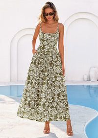 PRETTYGARDEN Womens Spring Boho Maxi Dress Eyelet Floral Long Flowy Sundresses Summer Beach Vacation Clothes PRETTYGARDEN