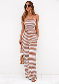 PRETTYGARDEN Summer Sets Women 2 Piece Outfits Matching Striped Loungewear Spring Airport Travel Beach Vacation Clothes PRETTYGARDEN