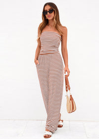 PRETTYGARDEN Summer Sets Women 2 Piece Outfits Matching Striped Loungewear Spring Airport Travel Beach Vacation Clothes PRETTYGARDEN