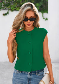 PRETTYGARDEN Women's Summer Suit Vest Dressy Casual Crop Tops Business Work Office Clothes Trendy Blazer Waistcoat PRETTYGARDEN