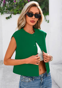 PRETTYGARDEN Women's Summer Suit Vest Dressy Casual Crop Tops Business Work Office Clothes Trendy Blazer Waistcoat PRETTYGARDEN