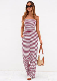 PRETTYGARDEN Summer Sets Women 2 Piece Outfits Matching Striped Loungewear Spring Airport Travel Beach Vacation Clothes PRETTYGARDEN