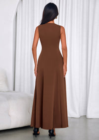 PRETTYGARDEN Women's Summer Tank Maxi Dress Spring Sleeveless Swing A Line Long Flowy Elegant Cocktail Dresses Pockets PRETTYGARDEN