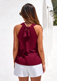 PRETTYGARDEN Women's Tie Halter Going Out Tops Summer Cowl Neck Vest Backless Sleeveless Tank Top Party Date Outfits PRETTYGARDEN