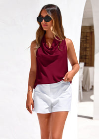 PRETTYGARDEN Women's Tie Halter Going Out Tops Summer Cowl Neck Vest Backless Sleeveless Tank Top Party Date Outfits PRETTYGARDEN