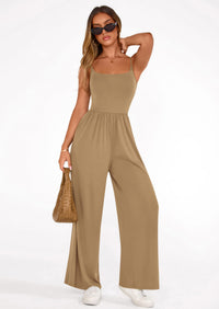 PRETTYGARDEN Summer Jumpsuits for Women Casual Wide Leg Date Night Rompers Sleeveless Beach Vacation One Piece Outfits PRETTYGARDEN