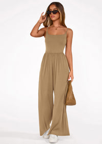 PRETTYGARDEN Summer Jumpsuits for Women Casual Wide Leg Date Night Rompers Sleeveless Beach Vacation One Piece Outfits PRETTYGARDEN