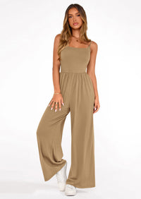 PRETTYGARDEN Summer Jumpsuits for Women Casual Wide Leg Date Night Rompers Sleeveless Beach Vacation One Piece Outfits PRETTYGARDEN