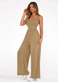 PRETTYGARDEN Summer Jumpsuits for Women Casual Wide Leg Date Night Rompers Sleeveless Beach Vacation One Piece Outfits PRETTYGARDEN