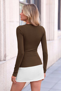 PRETTYGARDEN Womens Long Sleeve Tops Casual Fall Fashion 2026 Lace Square Neck Fitted Ribbed Knit Tee Shirts Winter Clothing