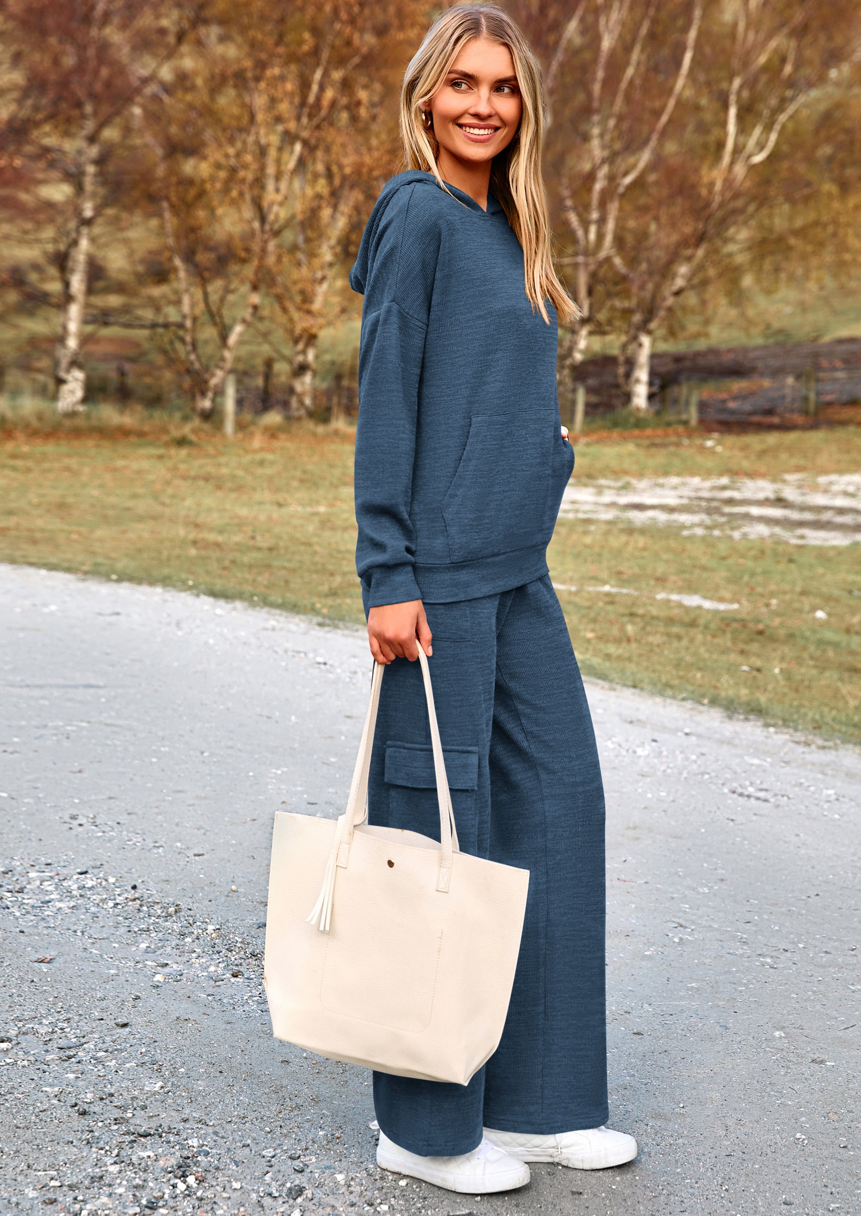 PRETTYGARDEN 2 Piece Sets For Women Fall Sweatsuits Outfits Lounge Matching Hoodie Set Travel Track Suits Winter Clothes