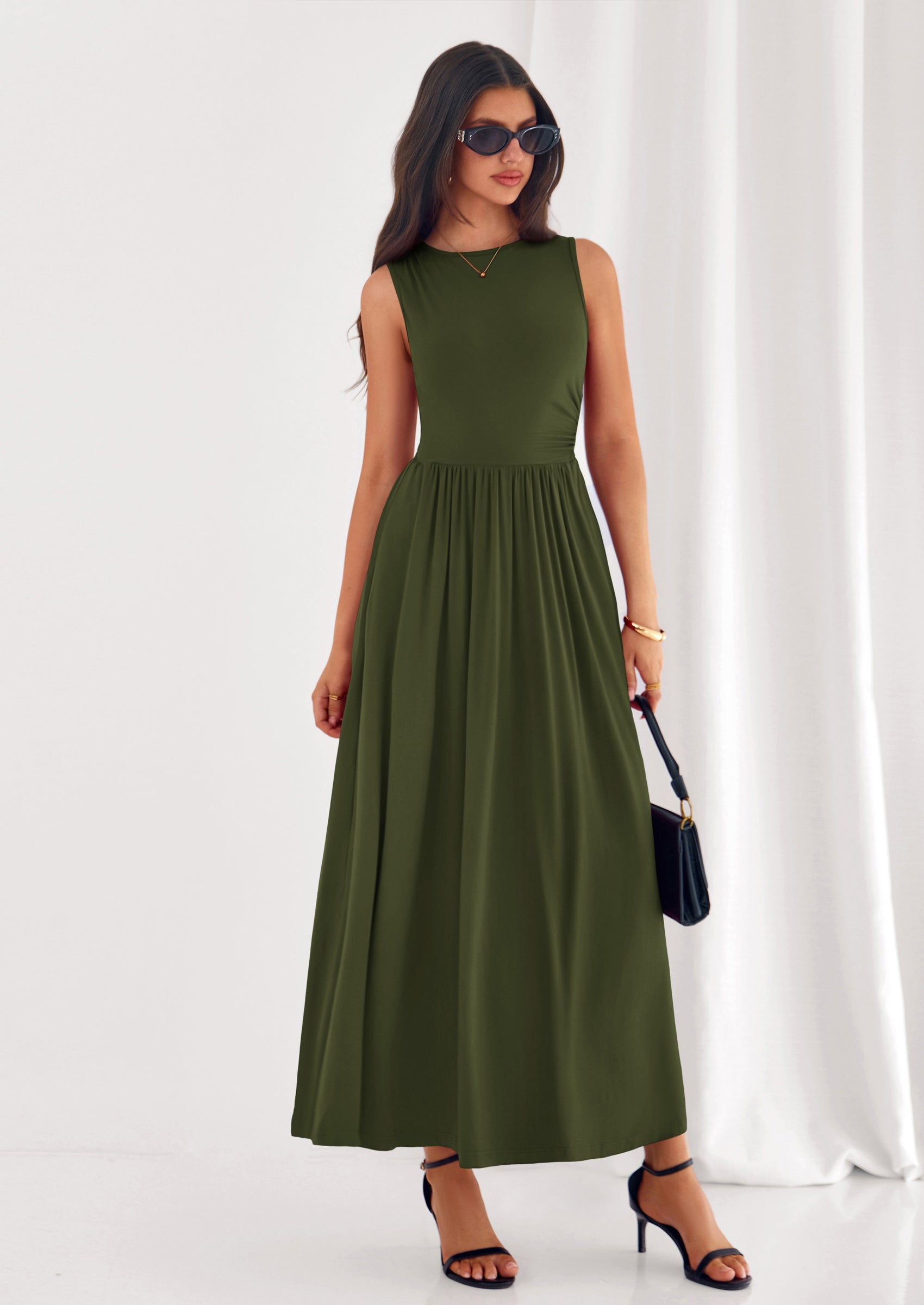 PRETTYGARDEN Summer Maxi Dresses for Women Sleeveless A Line Flowy Long Casual Sundress Wedding Guest Fashion Clothing PRETTYGARDEN