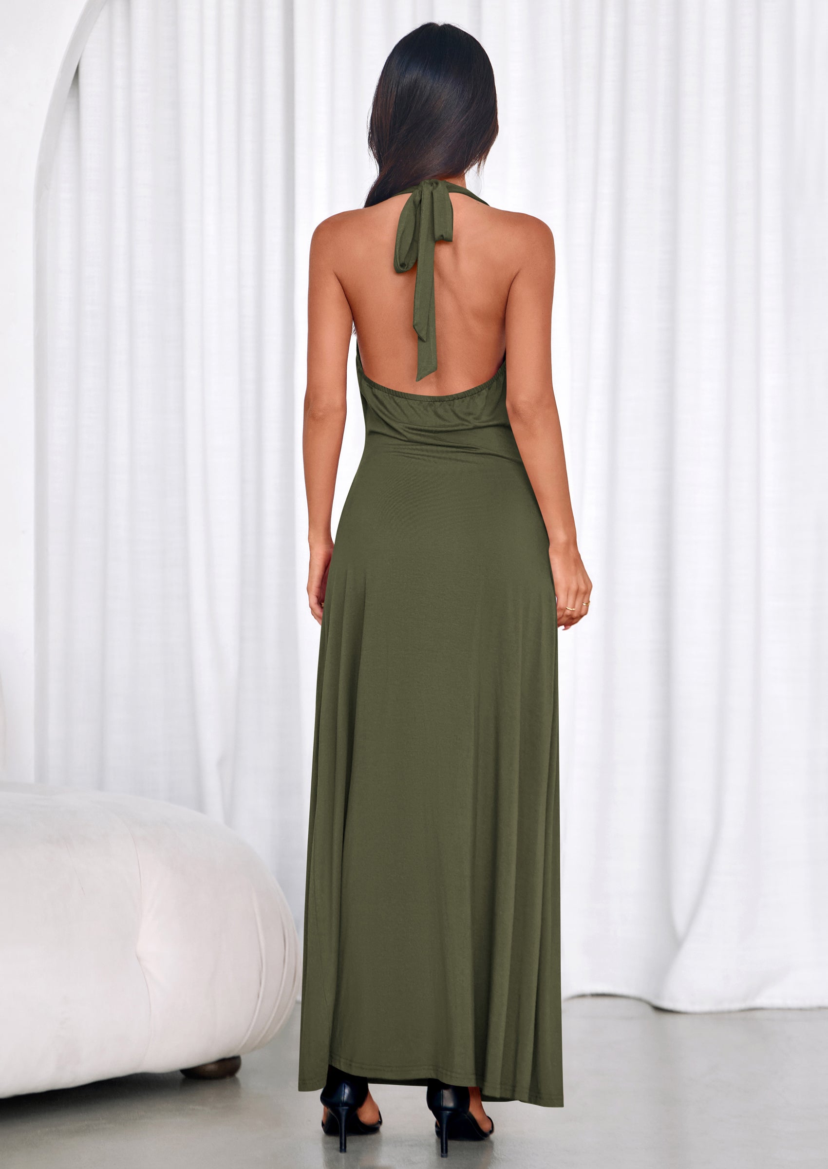 PRETTYGARDEN Womens Summer Halter Dresses Elegant Classy V Neck Backle PRETTYGARDEN Womens Summer Halter Dresses Elegant Classy V Neck Backle