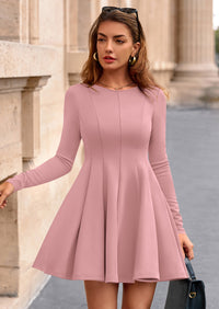 PRETTYGARDEN Fall Cocktail Dresses for Women Elegant Classy Wedding Guest Long Sleeve Homecoming Party A Line Mini Dress
