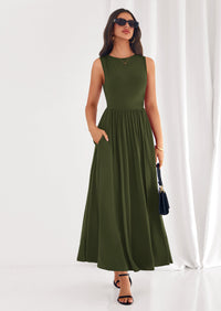 PRETTYGARDEN Summer Maxi Dresses for Women Sleeveless A Line Flowy Long Casual Sundress Wedding Guest Fashion Clothing PRETTYGARDEN