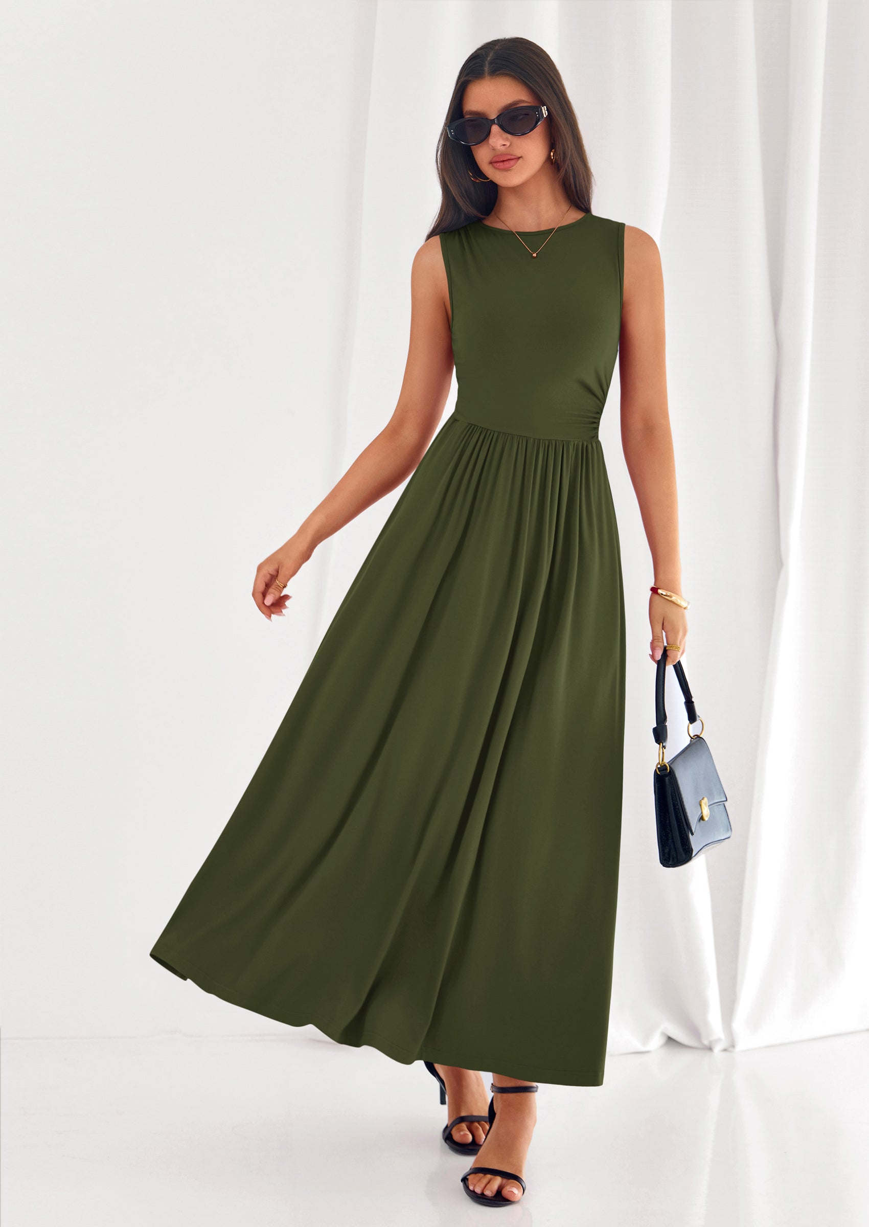 PRETTYGARDEN Summer Maxi Dresses for Women Sleeveless A Line Flowy Long Casual Sundress Wedding Guest Fashion Clothing PRETTYGARDEN