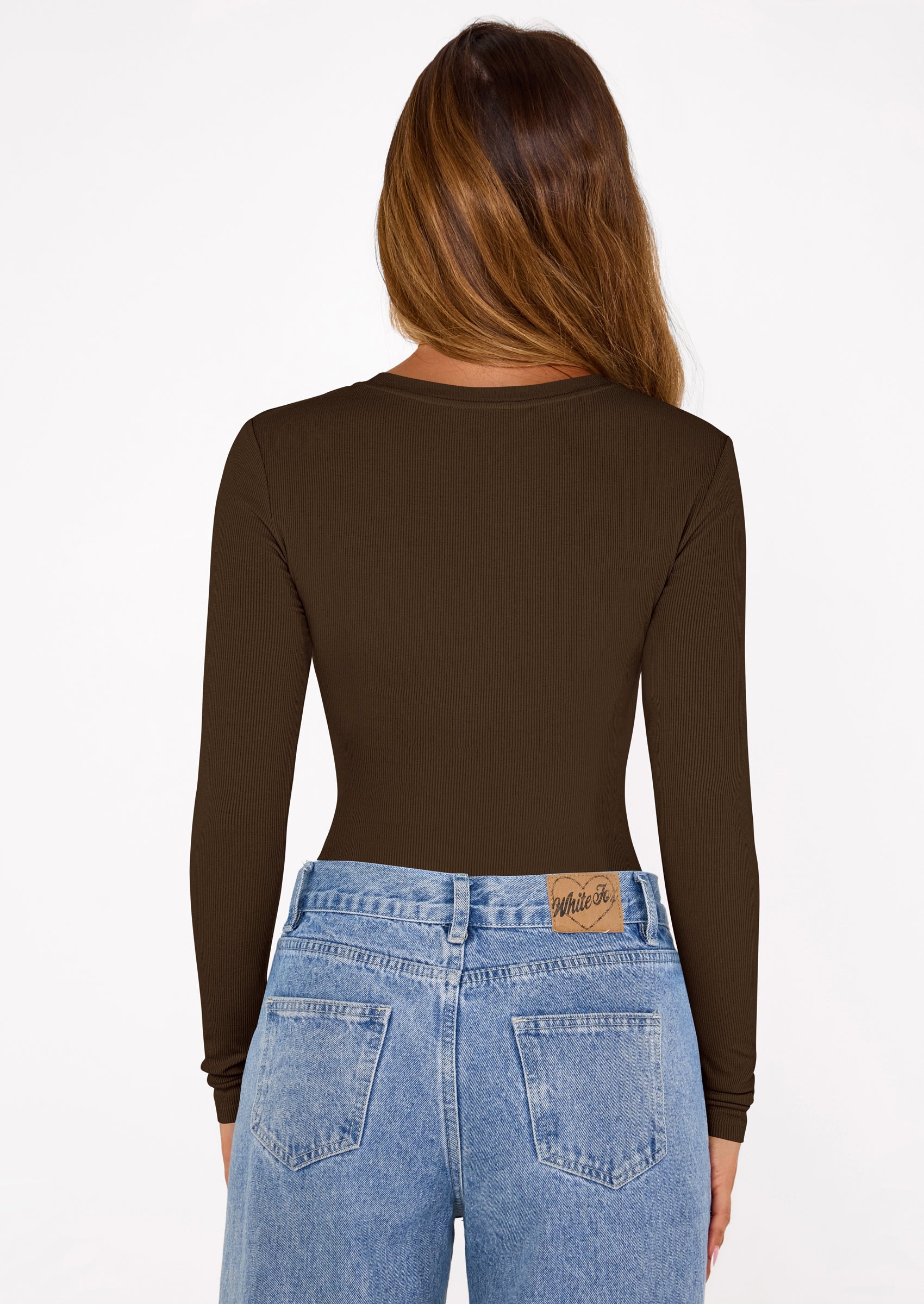 PRETTYGARDEN Bodysuits for Women 2025 Fall Long Sleeve Shirts Slim Fitted Basic Ribbed Layering Tops Fashion Winter Clothing PRETTYGARDEN