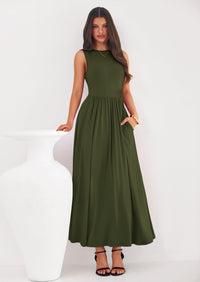 PRETTYGARDEN Summer Maxi Dresses for Women Sleeveless A Line Flowy Long Casual Sundress Wedding Guest Fashion Clothing PRETTYGARDEN